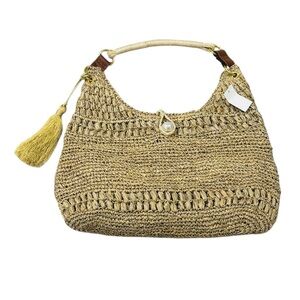 Elegant Tan Woven Women's Bag